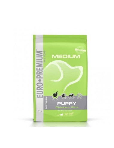 Euro Premium Medium Puppy Kip & Rijst